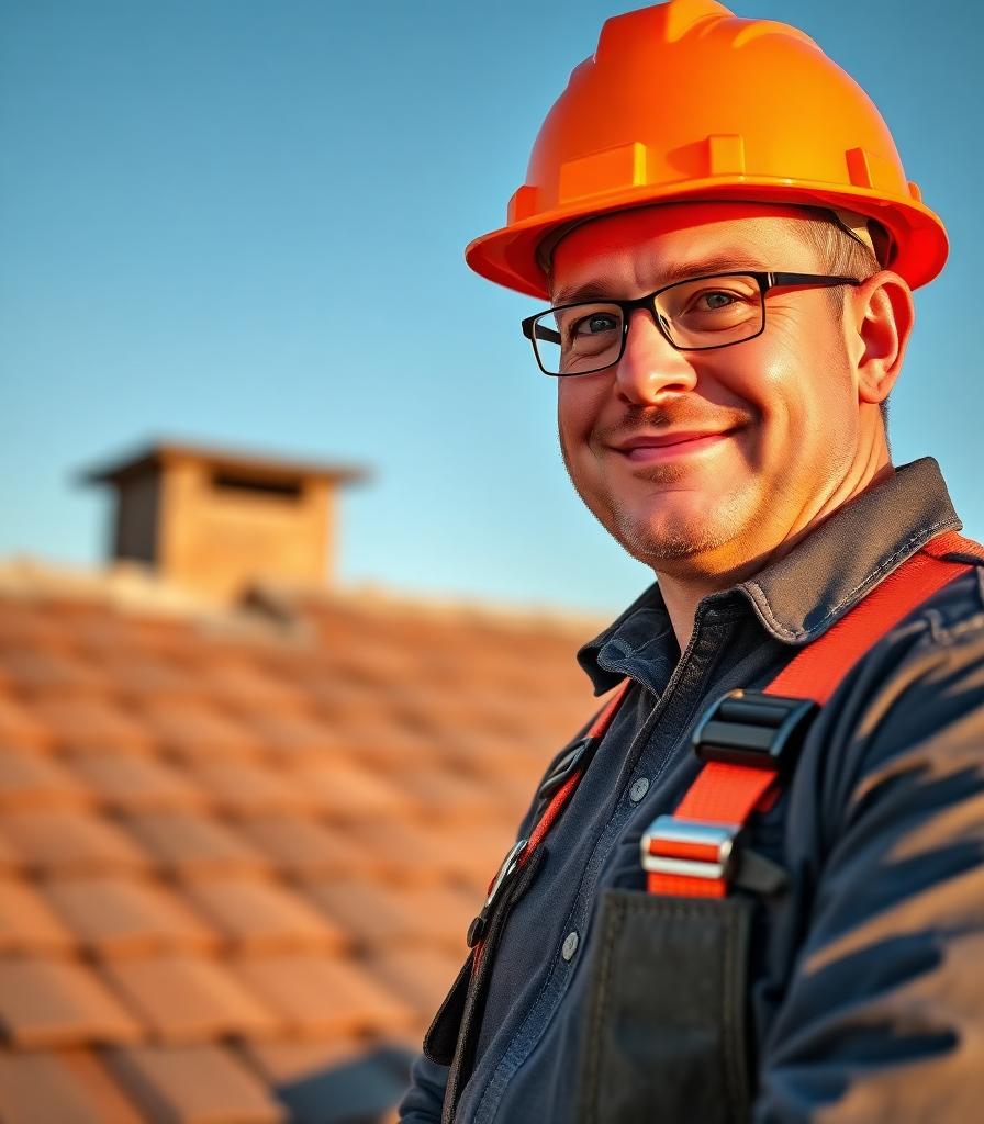 Roofing contractor on a residential roof